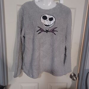 Disney Gray Fleece Sweater with Skull Motif M 8-10